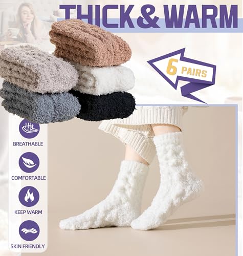 DoSmart Fuzzy Socks For Women Slipper Warm Fluffy Soft Winter Cozy Plush Sleep Cabin Christmas Home Socks2