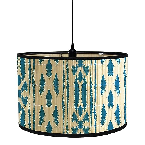 Générique Pantallas de Lámpara Colgante de Techo Modernas Forma de Tambor, Patrón Pantalla de Lámpara de Pie Y Mesa para Dormitorio Sala de Estar Cocina Pasillo Salón (Patrón de Forma 3)