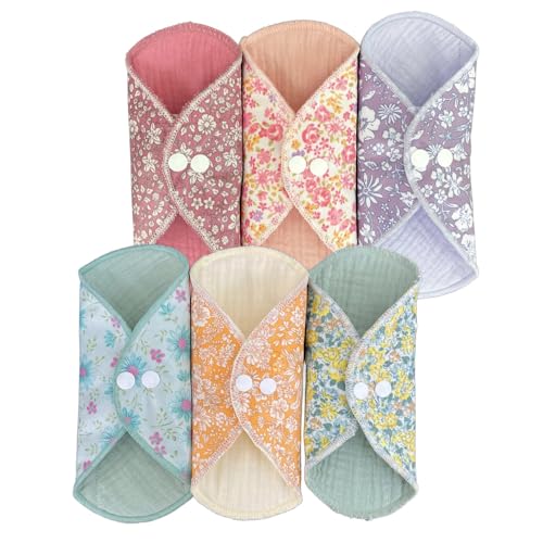 布ナプキン 生理用ナプキン ライナー6枚セット ナプキン スナップ付き ライナー 普段使いに おためし 綿100%Wガーゼ 布ナプ ハンカチタイプ 布ライナー (QRセット)