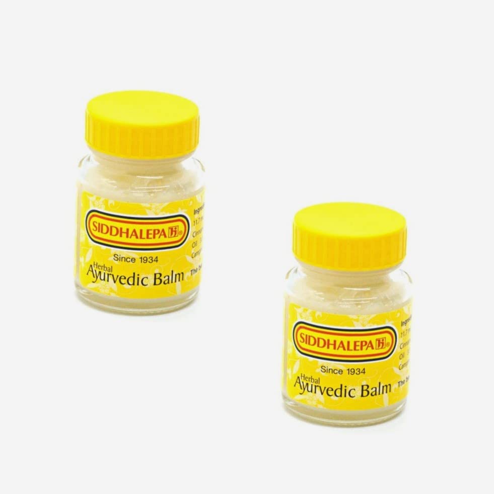 Siddhalepa Balm Sri Lankan Herbal Ayurvedic Balm Pain Relief Balm for Common Pain, Cold, Head Aches (Pack of 2 x 50 gms each)