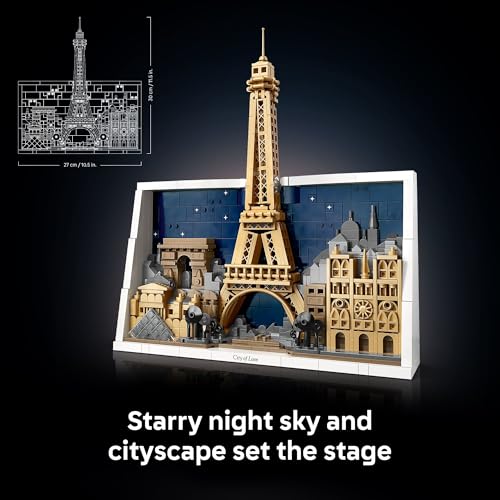Image of LEGO Architecture Paris - City of Love Building Set for Adults - Gift for Birthdays - Office or Bedroom Decor for Women & Men, Ages 18+ - W /Frame for Display - 21064