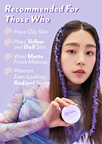 I'm Meme Compact - Purple Cotton Tone Control Pact | With Purple Berry Complex, Mineral, Setting Powder, Translucent, For Smooth And Even Complexion, Tone Correcting, Blurring Effect, Sebum Free, Hd Face Makeup, Pressed Finishing Powder, One Size, Gift, 0.33 Oz #TOP5