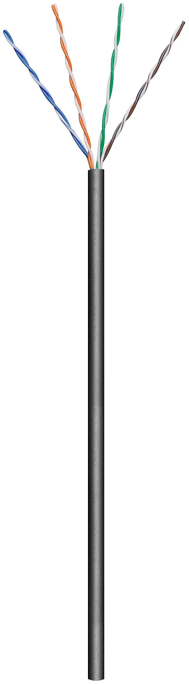 Goobay 57199 CAT 6 Outdoor kabel sieciowy, U/UTP, czarny do zastosowań SOHO, AWG 24/7 (transded), PE