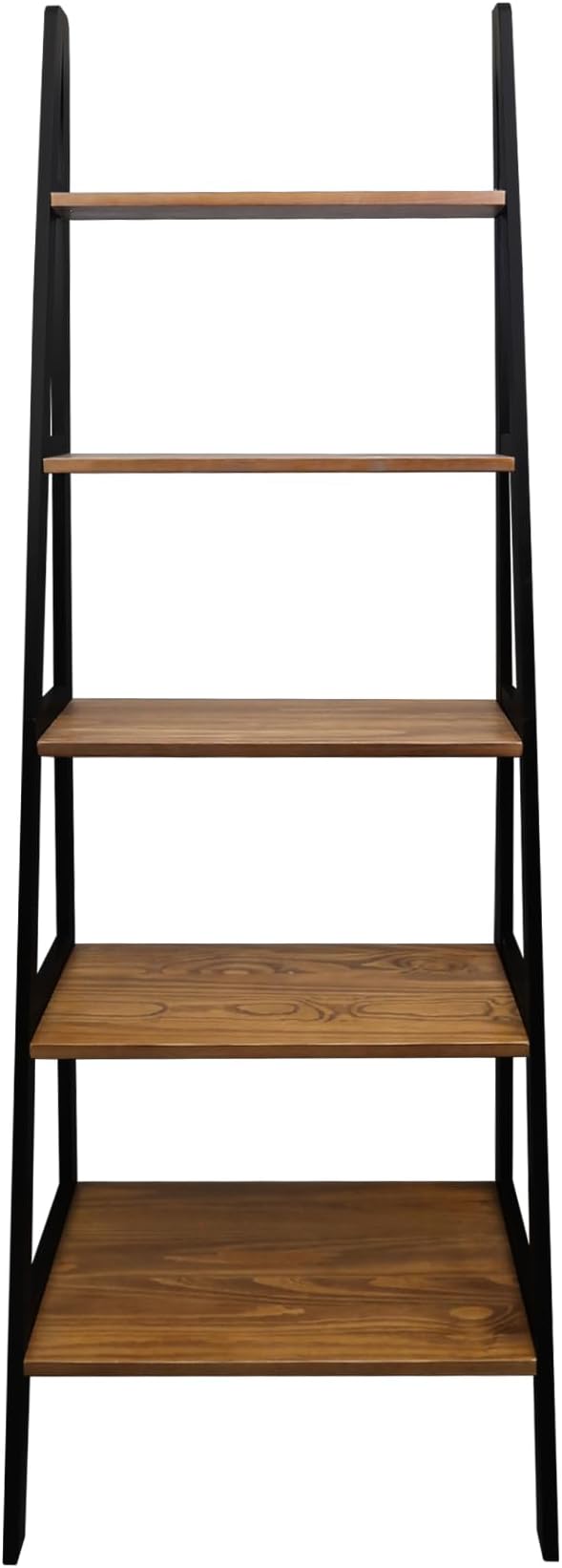 Casual Home 100% Solid Wood 5-Shelf Ladder Bookcase, Standard, Two-Tone