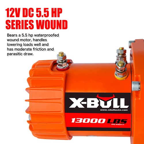 X-BULL Winch-13000lbs Capacity Electric Winch Kit 12V Synthetic Rope-Waterproof IP67 Electric Winch with Hawse Fairlead and Wireless Remote - Thumbnail 3