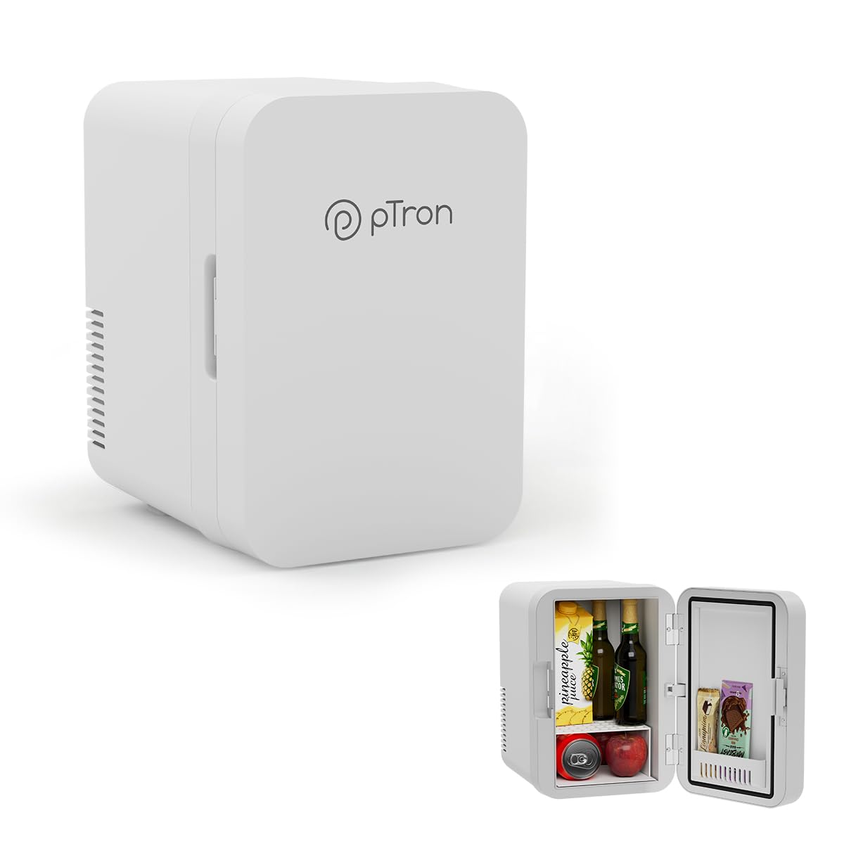 pTron EaseMate CUBE 8L Portable Mini Fridge, Thermoelectric Cooler and Warmer for Car & Home, Store Cosmetics, Beverage & Food, Smart Temperature Control, Dual Power Supply 220V AC/12V DC (White)-image-46