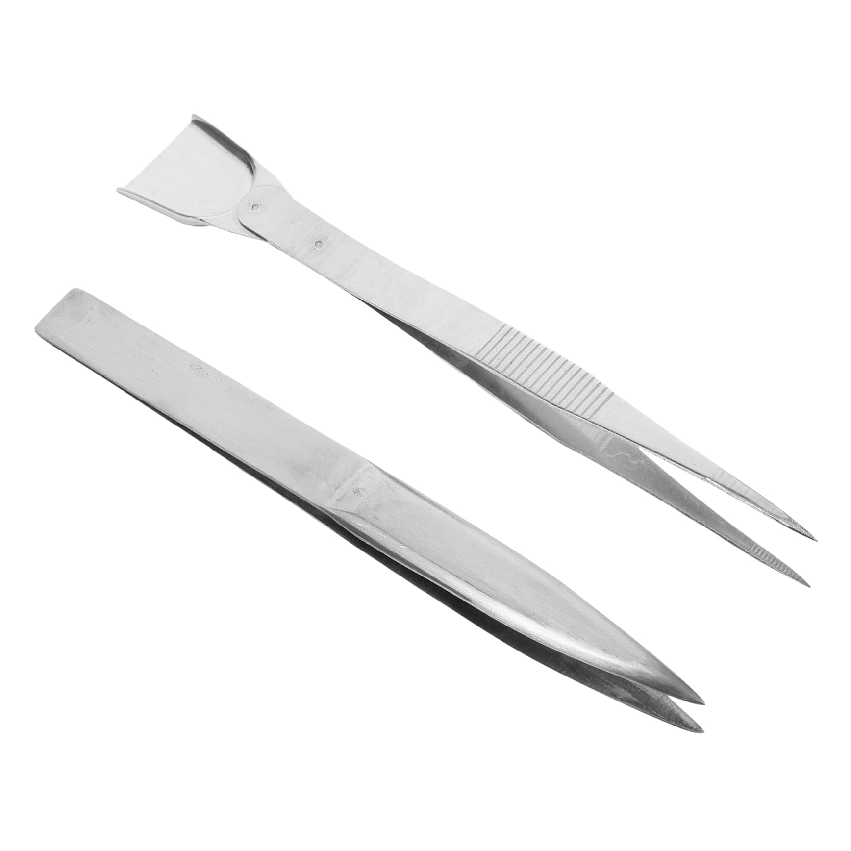 NUOBESTY 5 Sätze Pinzetten Mit Spatel Schmuck Herstellung Strasspinzette Juwelierpinzette Bußgeld Antistatische Pinzette -pinzette Rostfreier Stahl Silver 2 Stück * 5