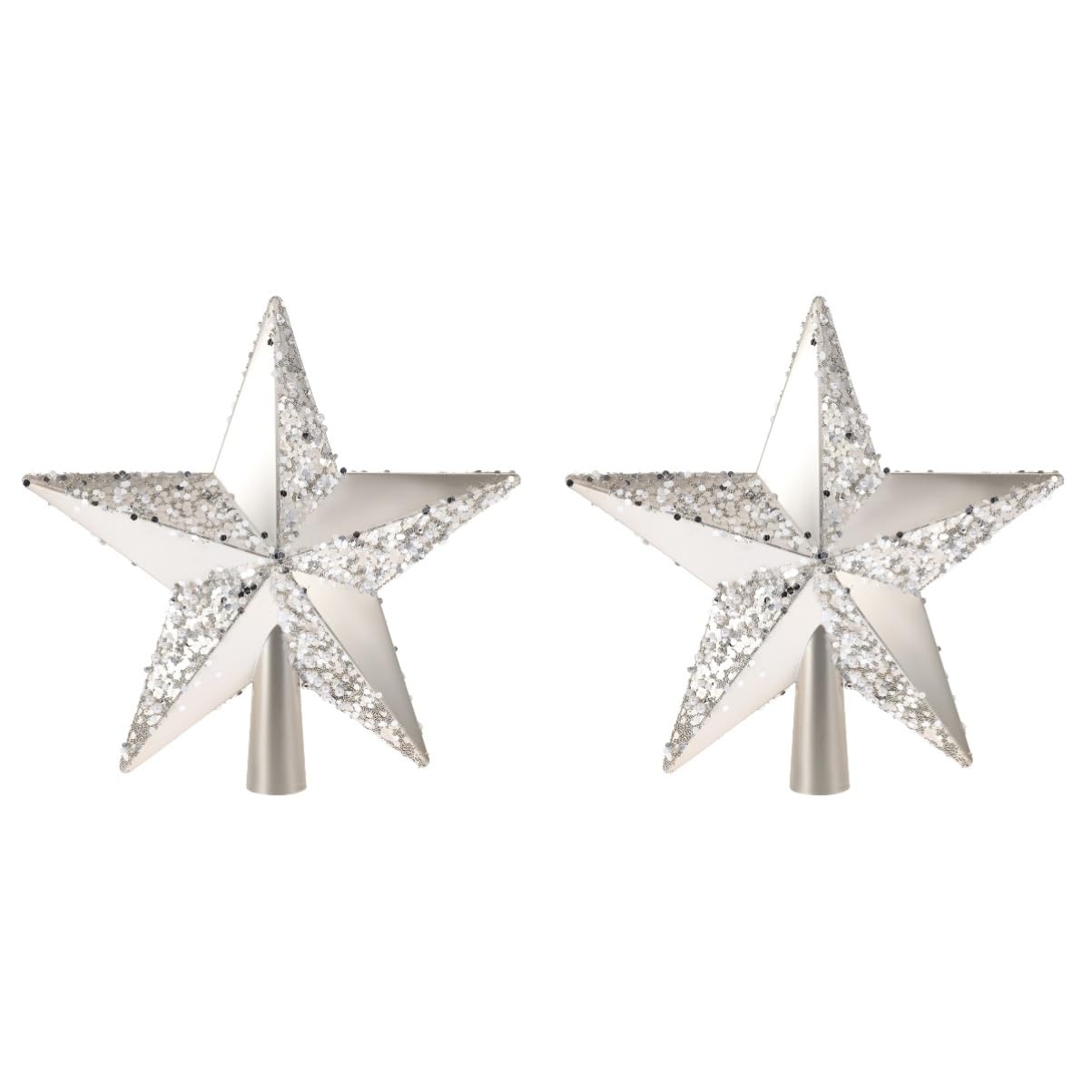 Estrella de Navidad PRETYZOOM de 2 piezas para coronar el árbol navideño tradicional