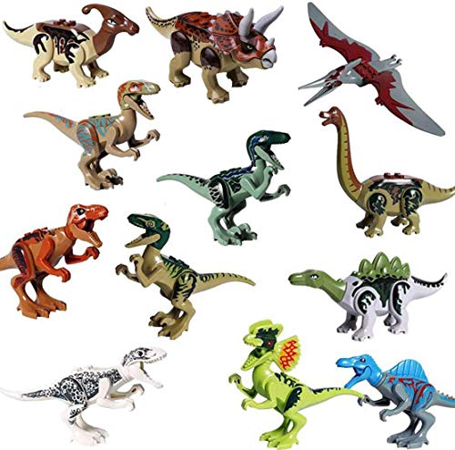 Dinosaurs Playset Building Blocks DIY Dino Action Figures,12PCS Educational Toy Idea Gift for Boys Girls Party Favors