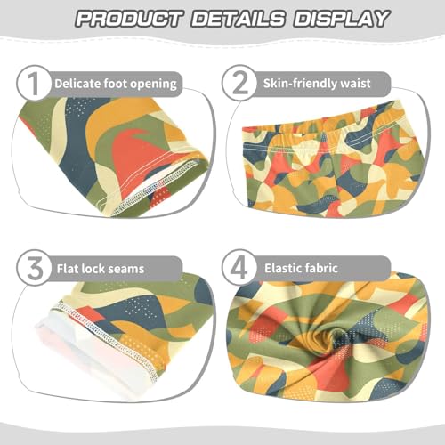 KLL Military Camouflage Pattern Safari Toddler Girl Cotton Leggings Fashion High Waisted Lounge Pants Gym3