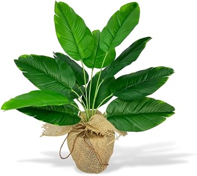 Artificial Flower Linen Straw Flower Pots Green Banana Leafy 12Dal 50cm Salon Flower Artificial Plant