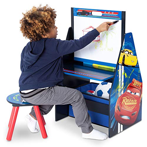 Image of Delta Children Kids Easel and Play Station - Ideal for Arts & Crafts, Drawing, Homeschooling and More, Disney /Pixar Cars