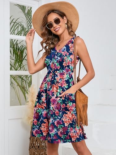 Image of Heymoments Women Sleeveless Summer Beach Dresses with Pockets