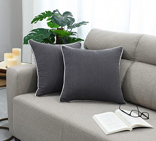 Image of mosey Cushion Covers 12 inch x 12 inch | Set of 2 | 100% Cotton Theme Cushion Covers Cushion Covers 12x12 Grey