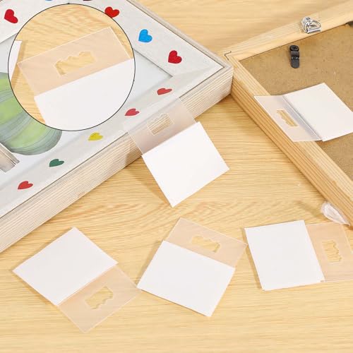 Image of 10 Pcs Adhesive Picture Hangers Plastic Sawtooth Hanging Pictures Without Nails Foamboard Hanger No Hole for Poster Back of Frames