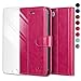 Produktbild OCASE Kompatibel mit iPhone SE 2020 Hülle iPhone 8 Handyhülle iPhone 7 Hülle [Gratis Panzerglas Schutzfolie] [Premium Leder] [Kartenfach] Flip Case Cover Schutzhülle Etui Klapphülle Rosa