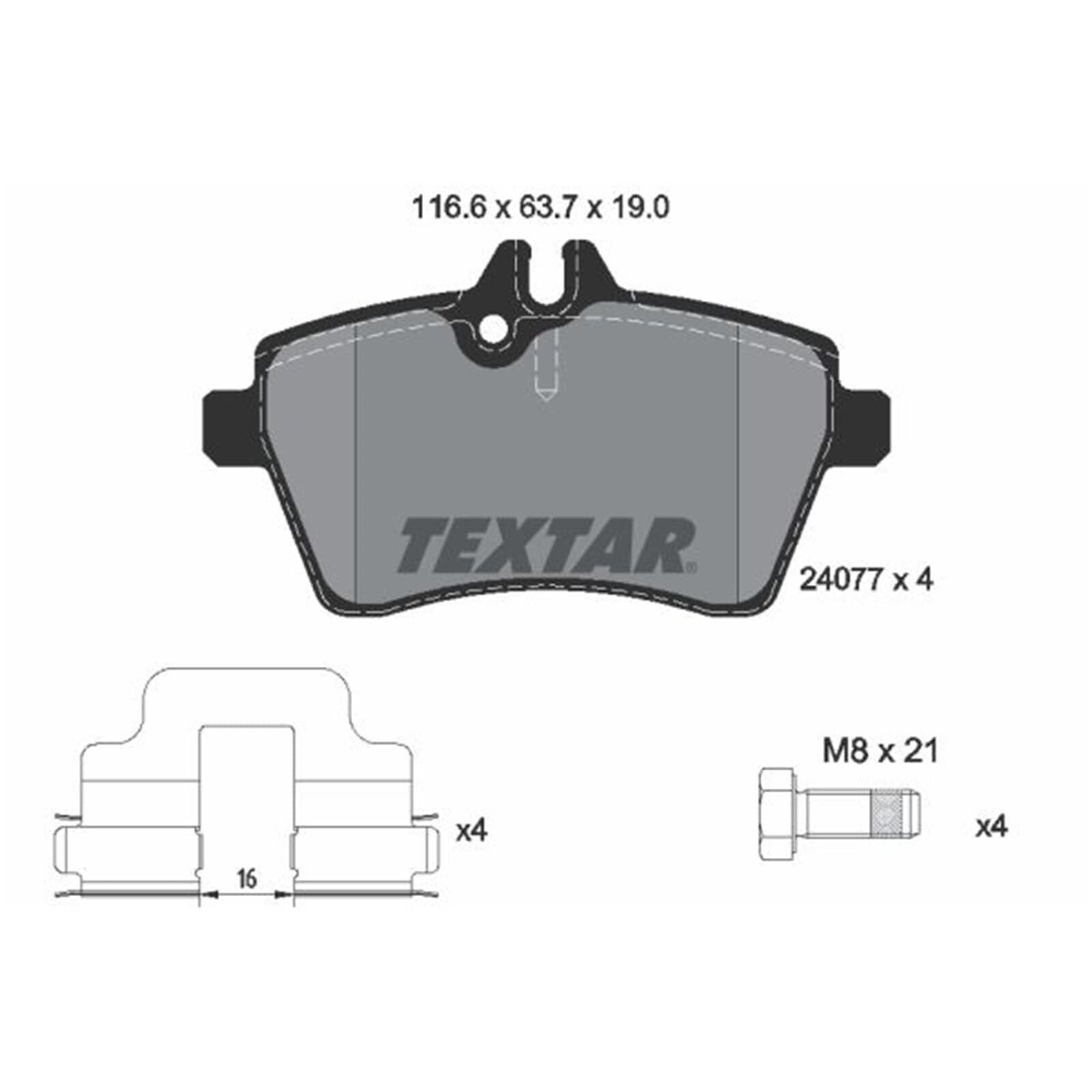 Textar Bremsscheiben + Beläge vorne | 92131803 + 2407701 + 98024701 Kompatibel mit A-Klasse (W169)