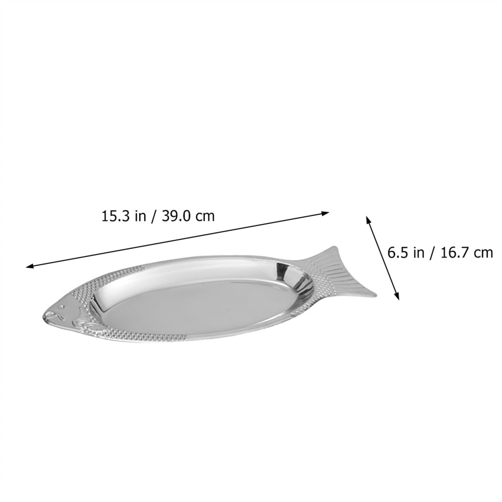 GRFIT Piatto di servizio Piatto da portata in acciaio inossidabile Piatto da portata for ristorante Piatto da pesce ovale fumante Vassoio da cucina for spuntino a forma di pesce Piatti