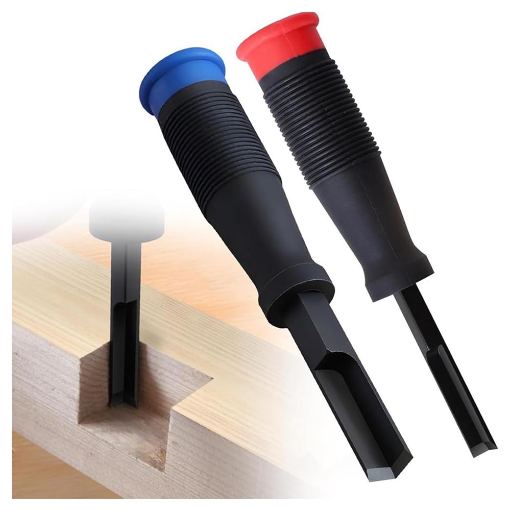 Wadakada 2 Pcs Corner Chisel, 90° Square Mortise Chisel, Hinge Recess Corner Wood Chisel Tool for Cutting Square Mortised Door