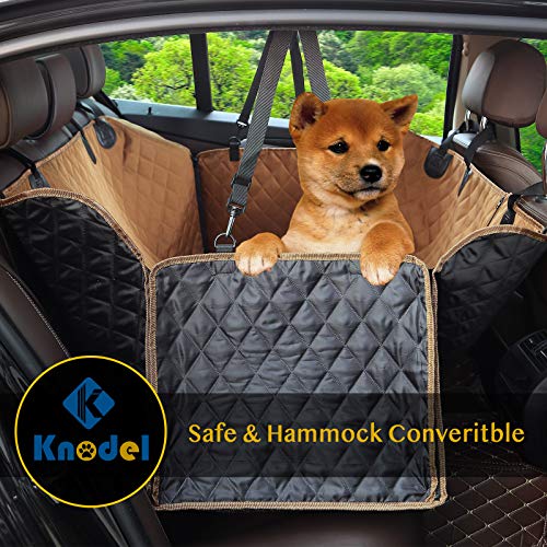 K Knodel Dog Seat Cover, 100% Waterproof Car Seat Cover For Pets, Pet Seat Cover Dog Hammock, Heavy Duty Scratch Proof Pet Back Seat Covers, Zippered Side Flaps For Cars, Trucks And Suvs (Brown) #TOP2