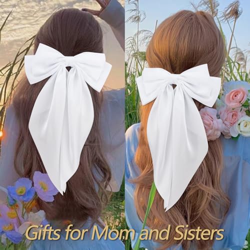 Velscrun Pinzas para el Cabello Satinadas Blancas 4 Piezas miniatura 5