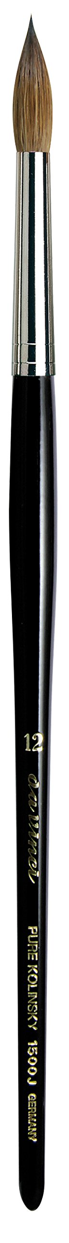 da Vinci Watercolor Series 1500J Paint Brush, Round Kolinsky Red Sable with Black Handle, Size 12