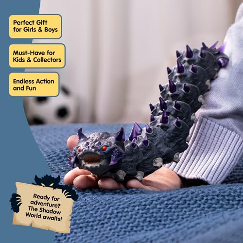 Image of schleich Eldrador Creatures - 10 inch Shadow Worm Action Figure with Movable Body - Spiked Bug Monster Toy for Battle Fun - Large Beast Figurine for Imaginative Play for Boys and Girls - Kids 7+ | 70830