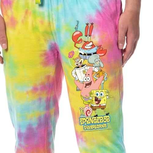 SpongeBob SquarePants Men's Friends Sleep Tie-Dye Pajama Pants For Adults4