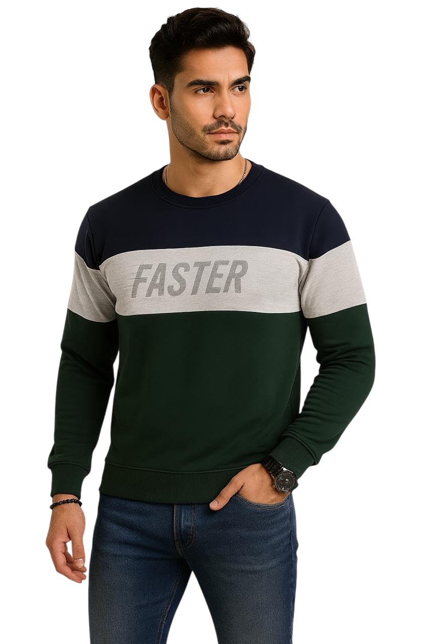Raves Men’s Premium Round Neck Sweatshirt | Soft Fleece Cotton Pullover for Winter | Stylish Casual Full Sleeve Crew Neck Sweatshirt for Men-image-25