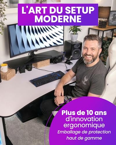 Support Moniteur Double Écran avec Cadre en Acier Robuste Arozzi