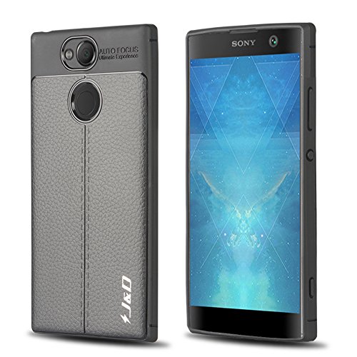 J&D Compatible para Sony Xperia XA2 Funda, [Parachoques Ligero] [Anti-Scratch] [Patrón de Textura de Cuero] Protector de Resistente a Golpes TPU Funda Delgada - [NO para Sony XA2 Ultra]