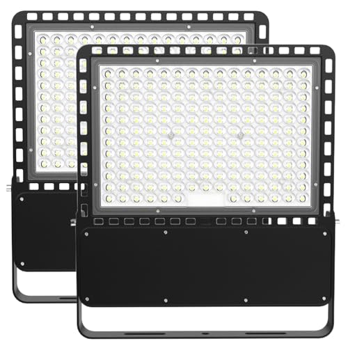 VWCYL+ 500W LED Stadium Lights,75000LM Flood Light Outdoor for Commercial Square,Arena,Shopping Plaza,Sports Field, Parking lot, Docks,110 to 277 Volt Input,IP66 Waterproof,ETL Certification(2-Pack)