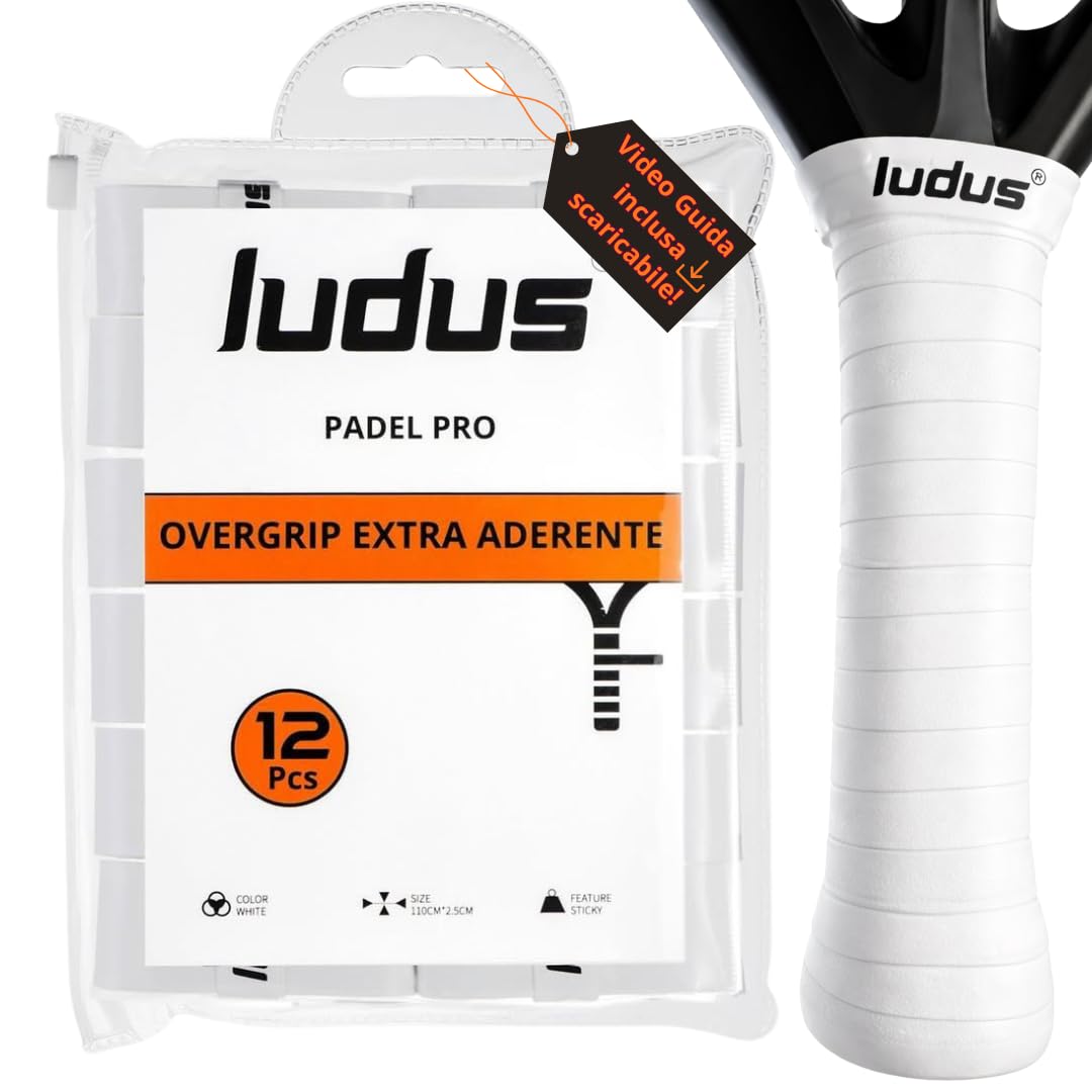 Ludus™ Overgrip Professionale Padel Extra Grip Appiccicoso | Impugnatura Antiscivolo e Assorbe Sudore | Set 4-6-12-30-60 Pezzi | Migliora Presa e Comfort per Racchette Padel Tennis