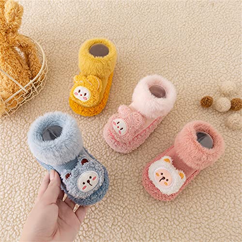 Baby Sock Shoes Cute Bear Warm Slippers Boys Girls Fleece Liner Ankle First Walking Shoes Lndoor Slippers3