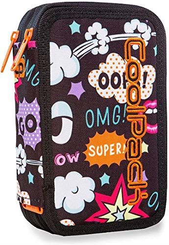 Preisvergleich Produktbild COOLPACK XXL Federtasche Federmappe Federmäppchen 44-teilig gefüllte Schüleretui 3-stöckig 20 x 13,5 x 7 cm Comics