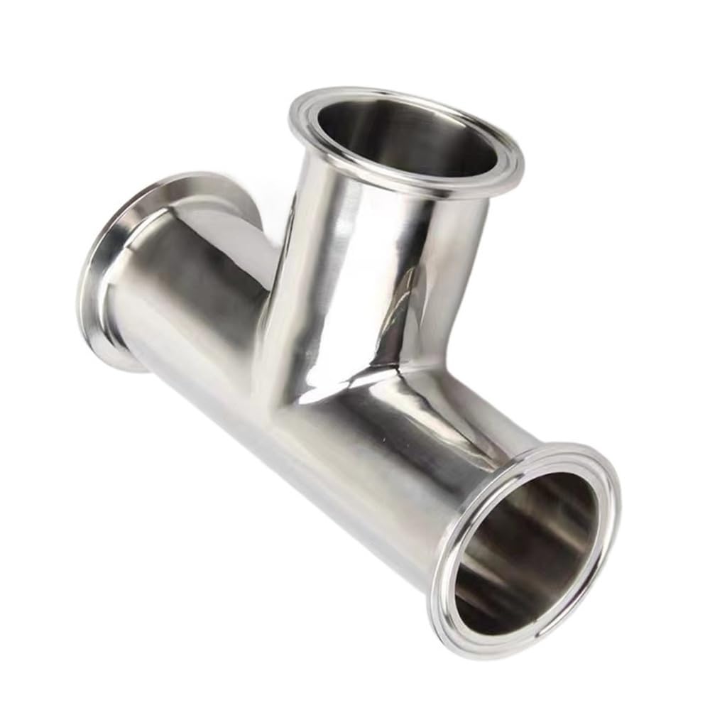 Yjqhody One Color 304 Fitting Sanitary 3 Way Tee Ferrule Od50.5mm-106Mm, Homebrew Beer Pipe Fittings, Stainless Steel 304 Fitting(63X77.5mm)