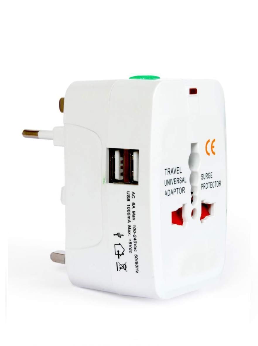 Universal Adaptor Worldwide Travel Adapter with Built in Dual USB Charger Ports Chargers 250V Surge/Spike Protected Electrical Plug-picture-16