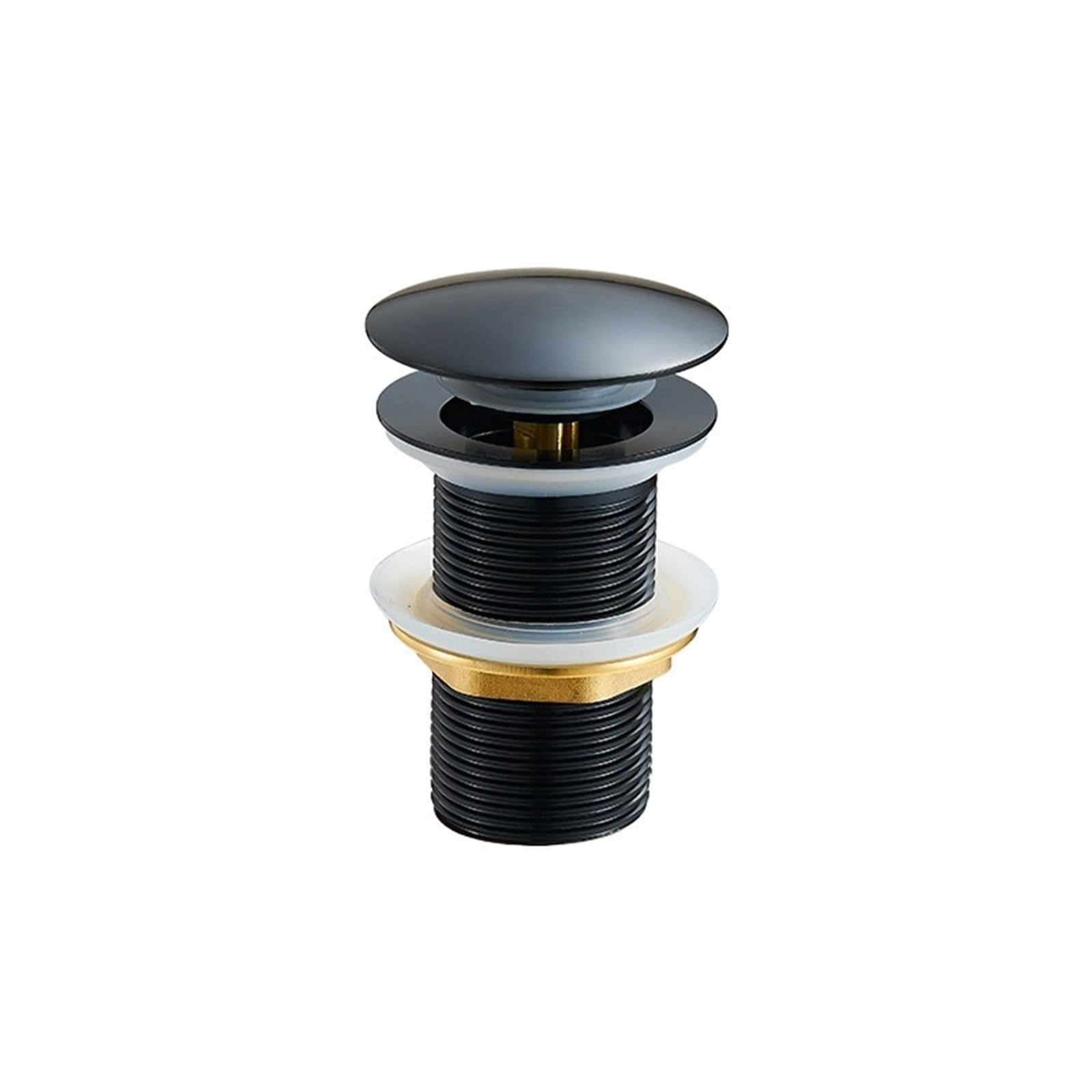 Tapon Lavabo Botón de Drenaje emergente Dorado, escurridor de Fregadero de baño, tapón de residuos de sifón, Accesorio for Grifo de Lavabo, Tubo de Lavabo Negro(Black1)