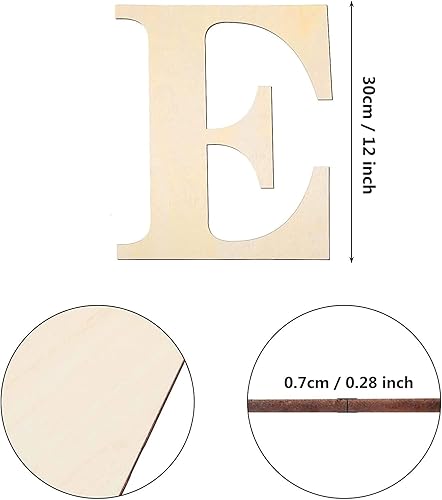 Miniatura 2 de Letras de madera de 12 pulgadas de alto, letras de madera sin terminar de 0.28 pulgadas de grosor, letras de madera en blanco para decoración de