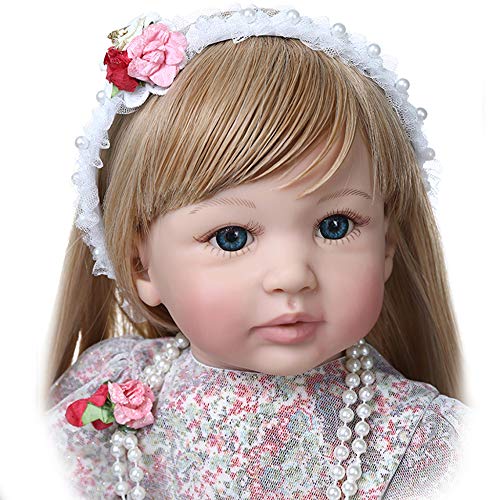 YIHANGG 60cm Hochwertige Sammlerpuppe Kleinkind Mädchen Prinzessin Wiedergeborene Puppe Mit Ultralangen Blonden Haaren Puppe Handgemachte Puppe – Bild 7