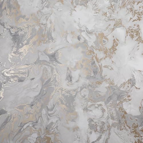 Trafagala Beige Gold Marble Wallpaper for Living Room Bedroom Luxury Feature Glitter Metallic Marble Effect Cream White and Gold Wallpaper for Bedroom