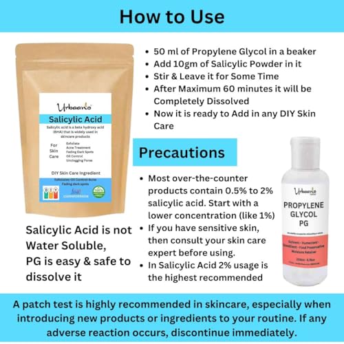 Image of Propylene Glycol & Salicylic acid Combo for making DIY Face Wash, Serum, Soap Skin Care (200ml + 100gm)