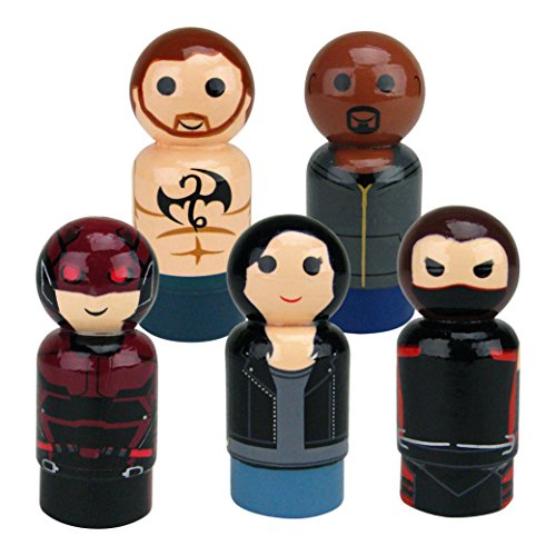 Bif Bang Pow! The Defenders Set of 5 Pin Mate Wooden Figure