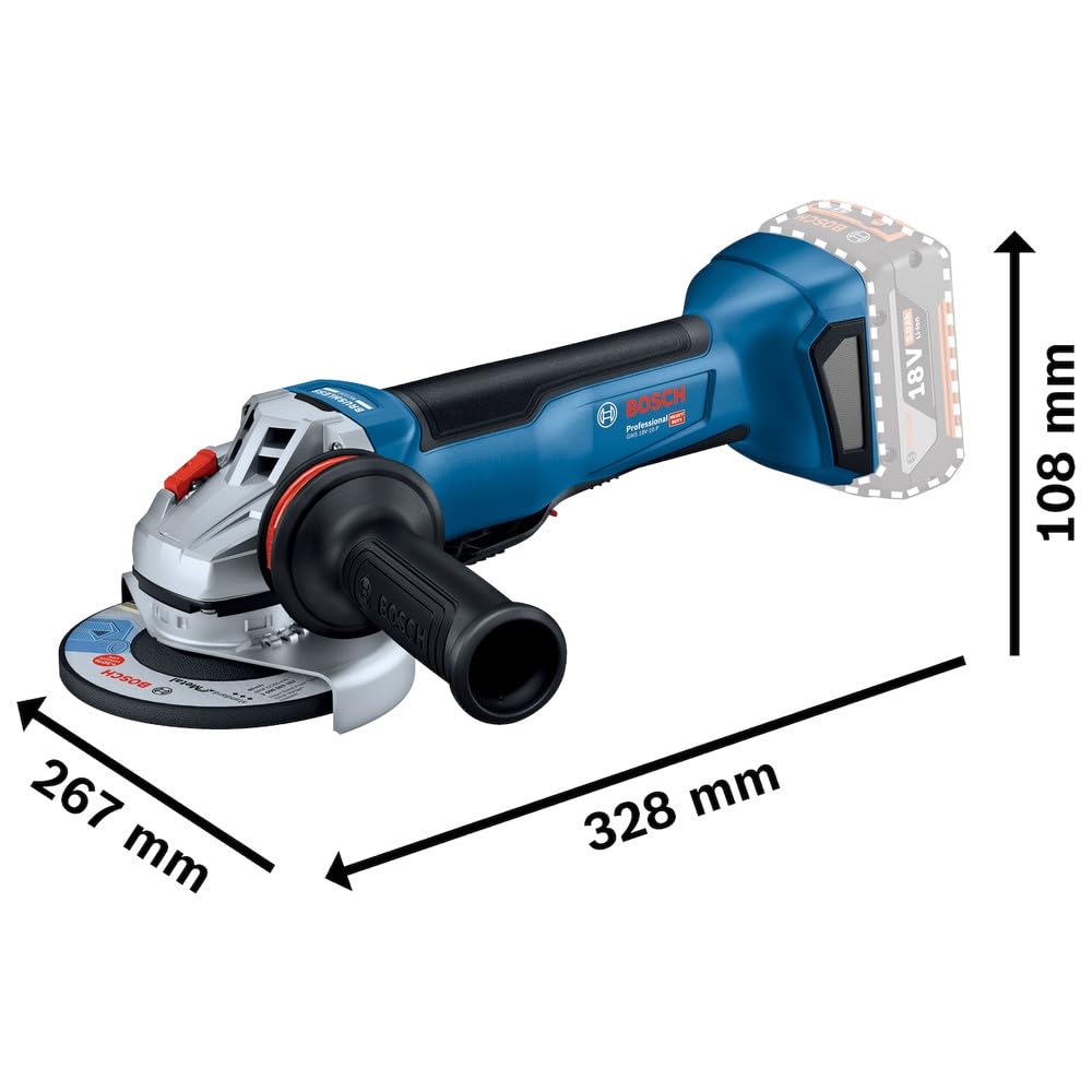 Bosch GWS 18V-7 Professional Cordless Angle Grinder 18 V 115 Mm Brushless 2x Rechargeable Battery 4 0 Ah Charger - View #3
