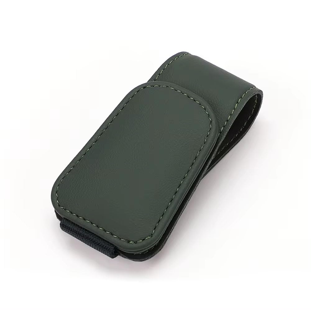 Brillenhouder voor auto, magnetische zonnebrilhouder voor autozonnebrillen, clip voor brillen, leer, clip voor visitekaartjes, houder voor autozonnebrillen, zwart