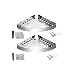Pot and Pan Organizer Bathroom Shower Corner Shelf SUS 304 Stainless Steel Shower Caddy Wall Mount Triangular Bathroom