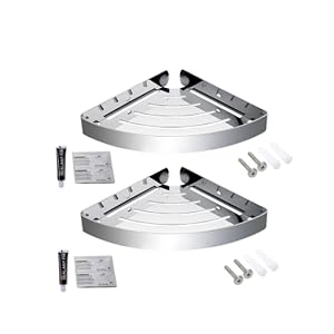 Pot and Pan Organizer Bathroom Shower Corner Shelf SUS 304 Stainless Steel Shower Caddy Wall Mount Triangular Bathroom