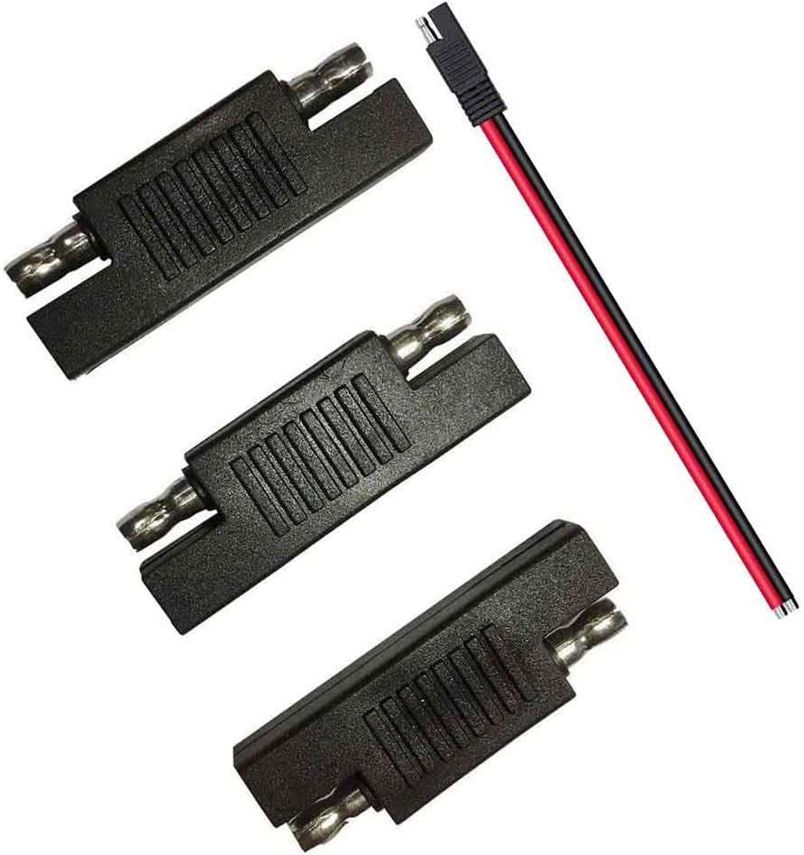 SAE Polarity Reverse Adapter Connectors for Quick Disconnect Extension Cable, Solar Panel Battery Power Charger and Maintainer-3Pack