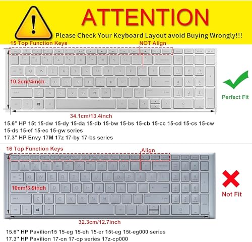 Protector de Teclado Letras Grandes para HP 15.6" Negro miniatura 2