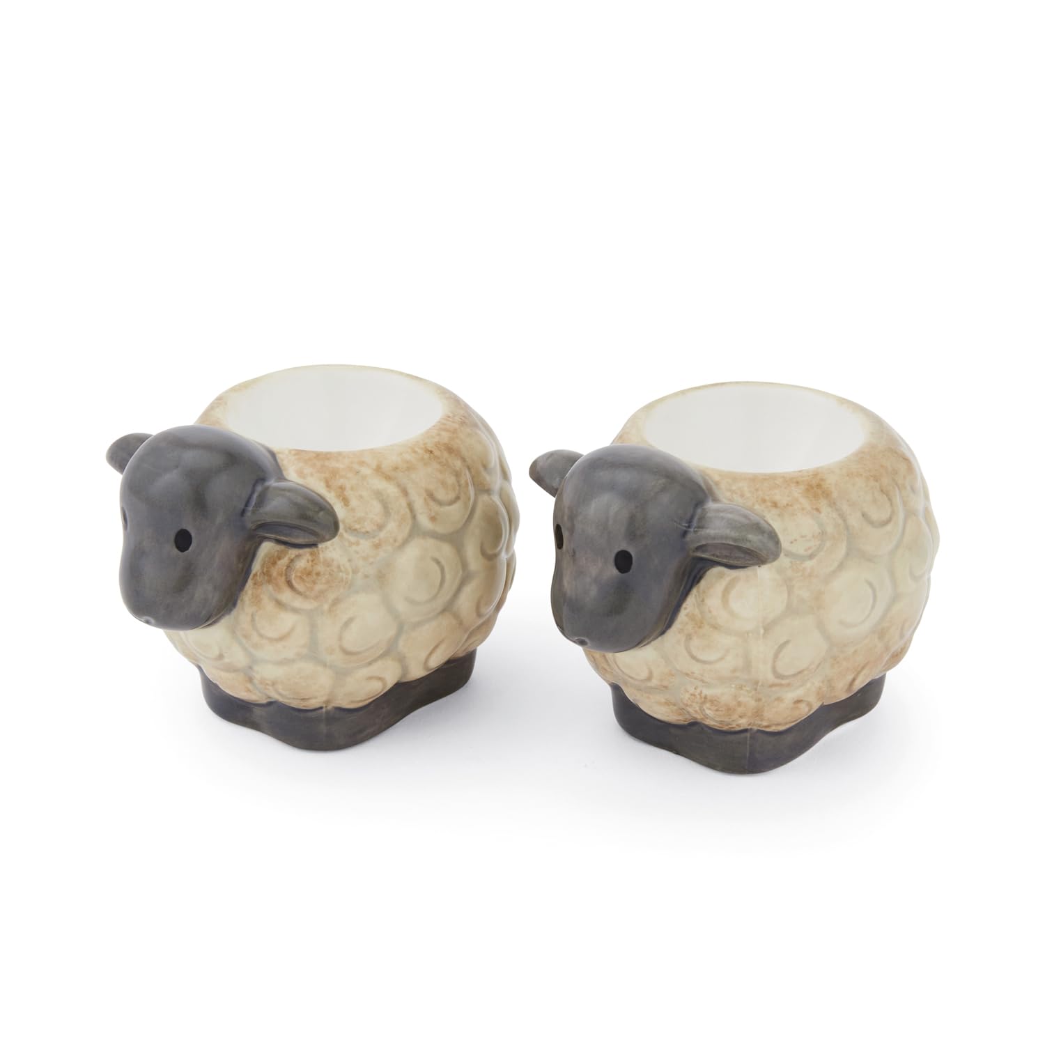 Cooksmart Highland Sheep Set of 2 Stoneware Egg Cups
